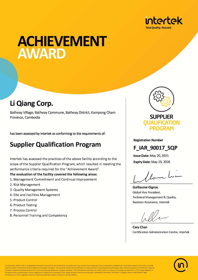 Various quality certification certificatesSupplier Qualification Program證書